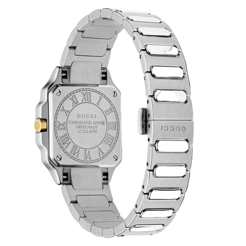Gucci Women’s Quartz Swiss Made Silver Stainless Steel Silver Dial 24mm Watch YA166503