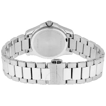 Gucci Women’s Swiss Made Quartz Silver Stainless Steel Brown Dial 27mm Watch YA126529