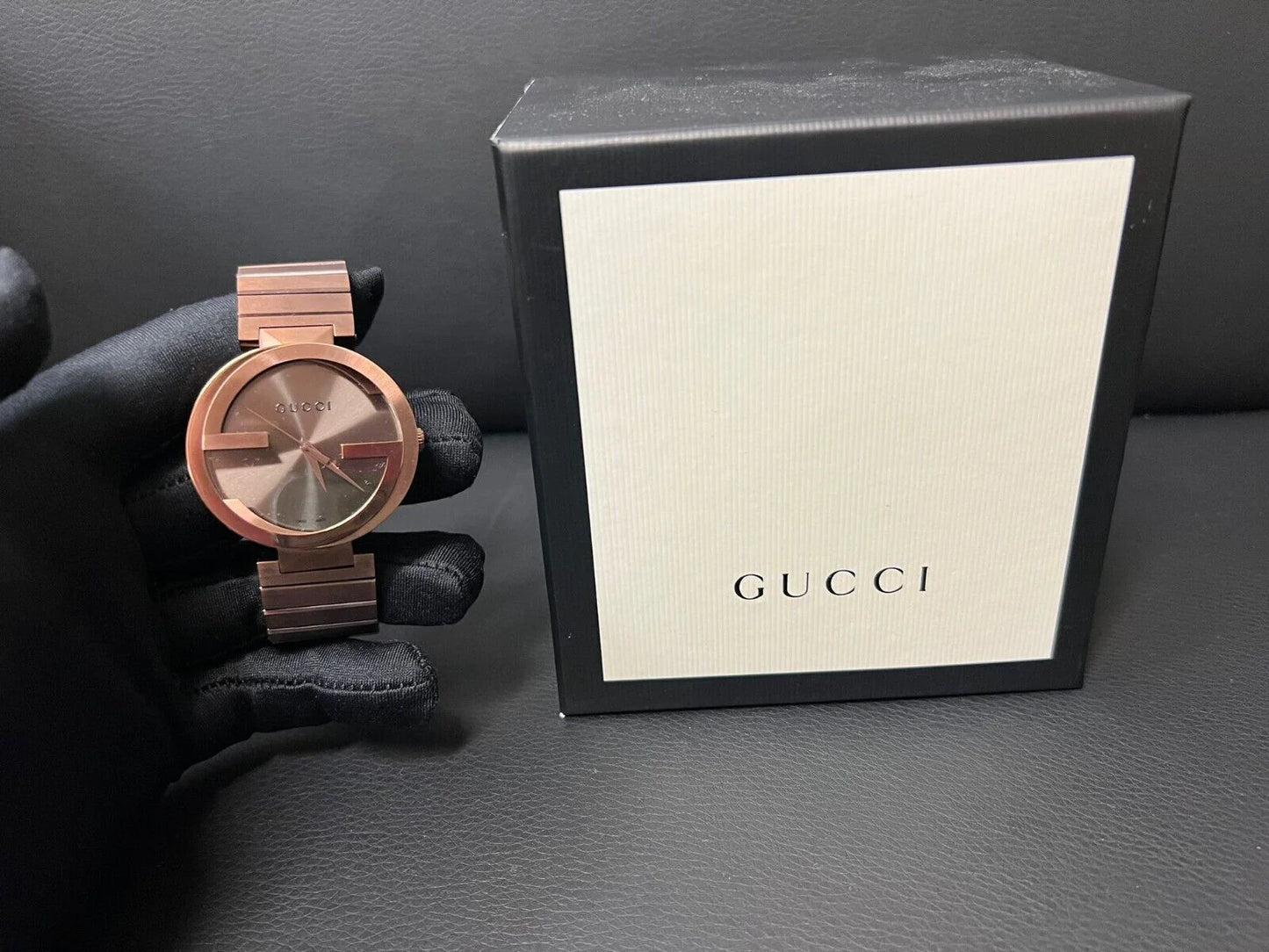 Gucci Men’s Swiss Made Quartz Brown Stainless Steel Brown Sun Brushed Dial 42mm Watch YA133211