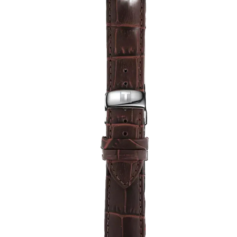 TISSOT Men’s Quartz Swiss Made Brown Leather Strap Silver Dial 42mm Watch T063.610.16.038.00