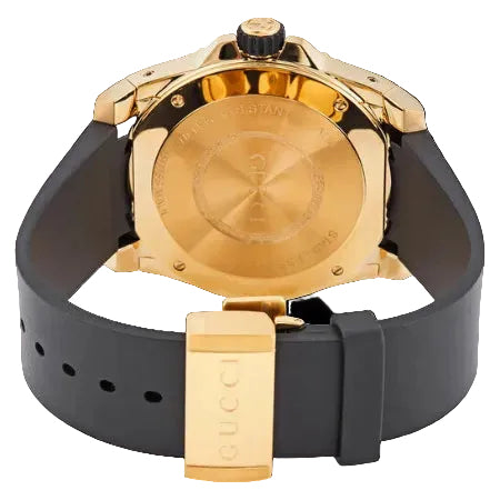 Gucci Men’s Swiss Made Quartz DIVE SNAKE Silicone Strap Black Dial 45mm Watch YA136219