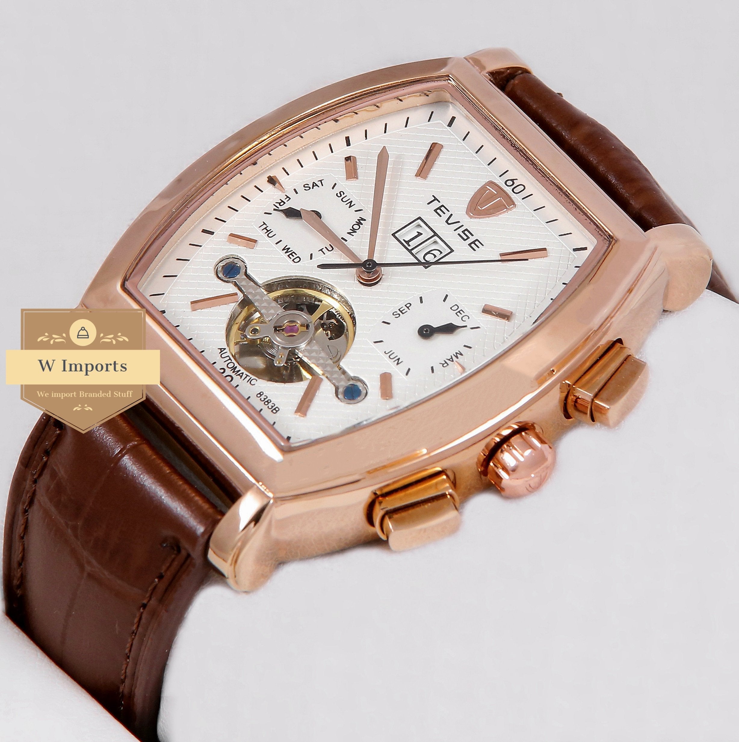 Tevise 8383B Tourbillon Calendar Automatic Mechanical Watch