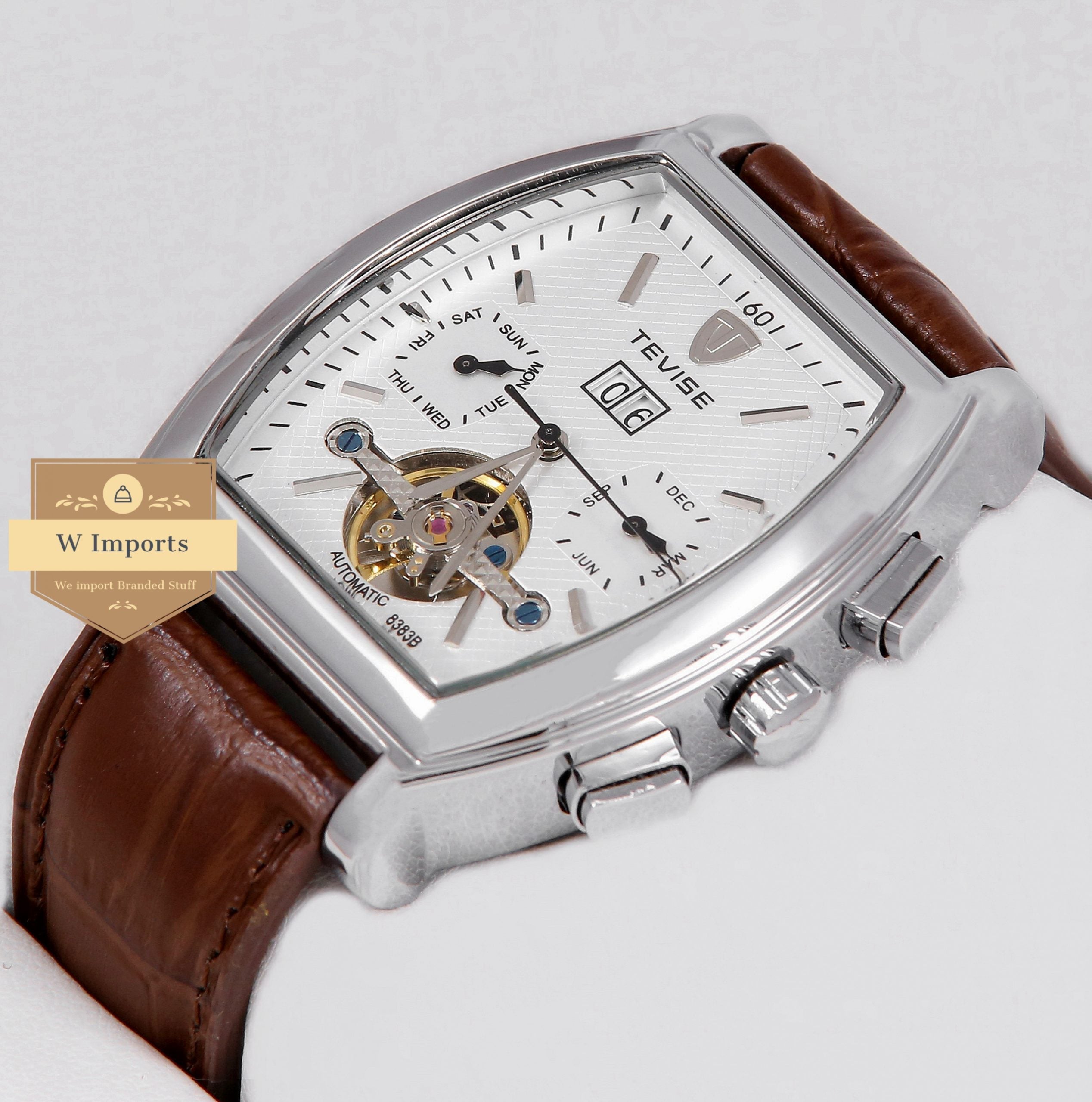 Tevise 8383B Tourbillon Calendar Automatic Mechanical Watch W