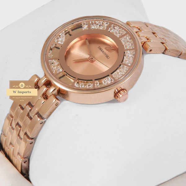 Latest Collection All Rose Gold Stone Bezel Ladies Watch
