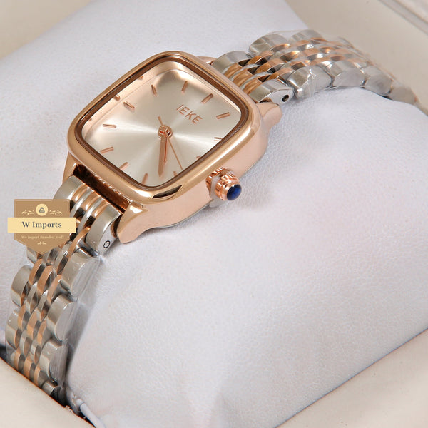 Latest Collection IEKI Two Tone Rose Gold With Dial Ladies Watch