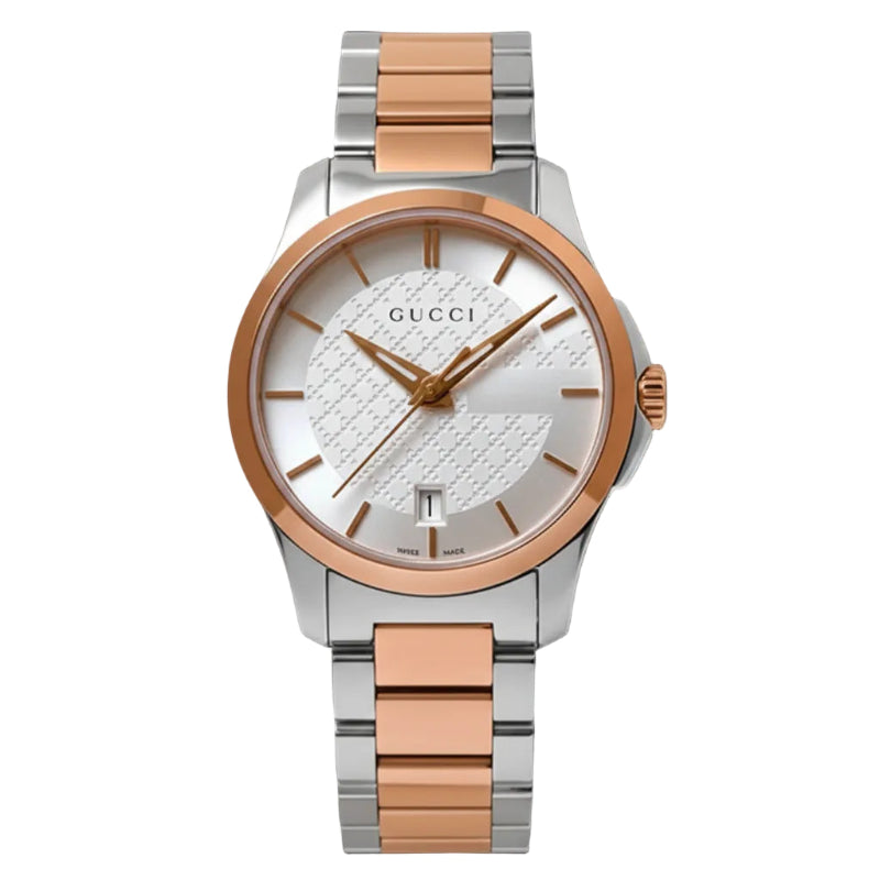 Gucci Women’s Swiss Made Quartz Stainless Steel Silver Dial 27mm Watch YA126564