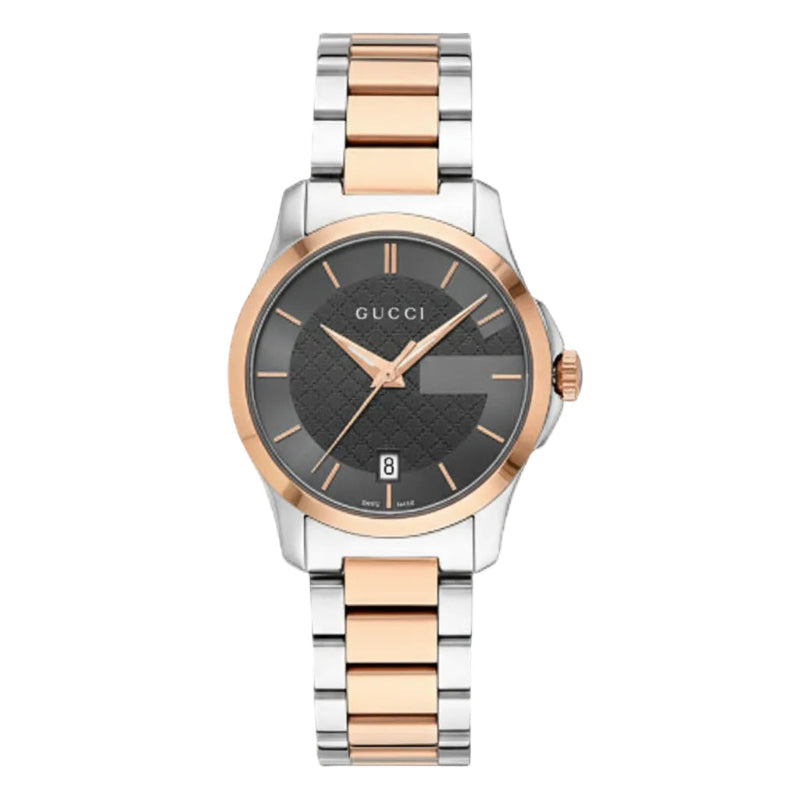 Gucci Women’s Swiss Made Quartz Stainless Steel Grey Dial 27mm Watch YA126527