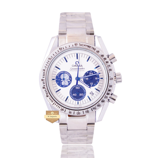 NEW LATEST CHRONOGRAPH COLLECTION SILVER WITH WHITE DIAL & CHAIN WATCH