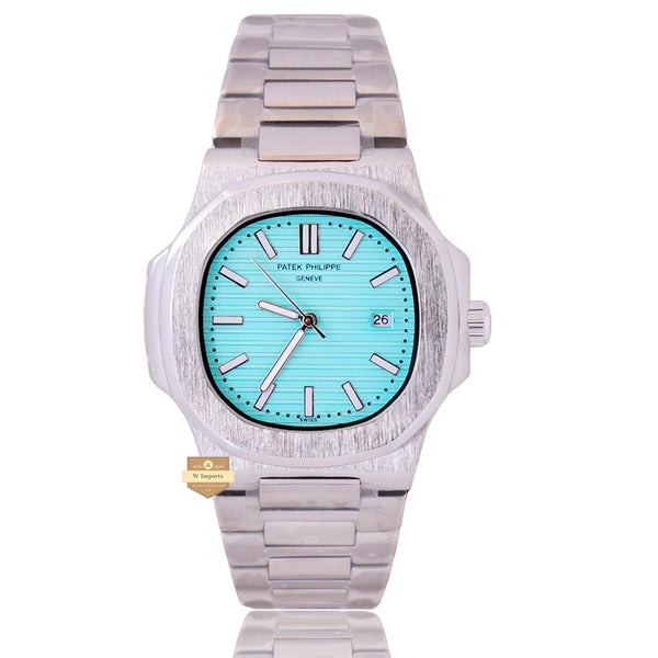 NEW LATEST COLLECTION  SILVER WITH BLUE TIFFANY CHAIN WATCH