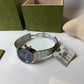 Gucci Men’s Swiss Made Quartz Stainless Steel Blue Dial 41mm Watch YA142317