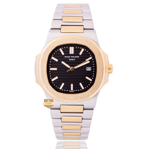 NEW LATEST COLLECTION  TWO TONE GOLDEN WITH BLACK DAIL CHAIN WATCH