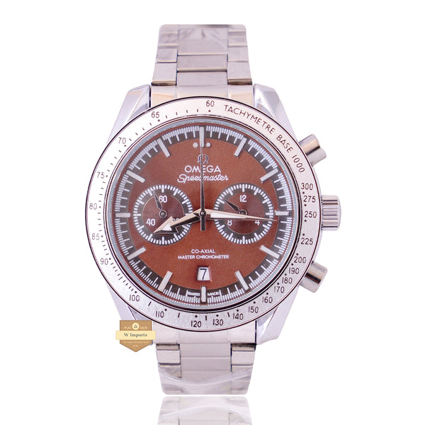 NEW LATEST CHRONOGRAPH COLLECTION SILVER WITH BROWN DIAL & CHAIN WATCH