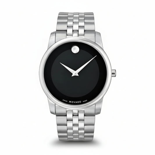 Movado Men’s Swiss Made Quartz Stainless Steel Black Dial 40mm Watch 0606504