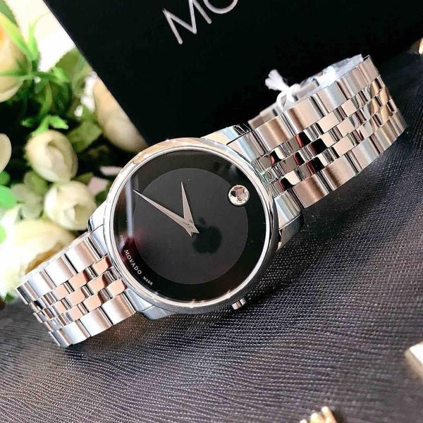 Movado Men’s Swiss Made Quartz Stainless Steel Black Dial 40mm Watch 0606504