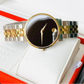 Movado Men’s Swiss Made Quartz Two Tone Yellow Gold Stainless Steel Black Dial 40mm Watch 0607200