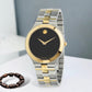 Movado Men’s Quartz Swiss Made Two Tone Yellow Gold Stainless Steel Black Dial 40mm Watch 0607443