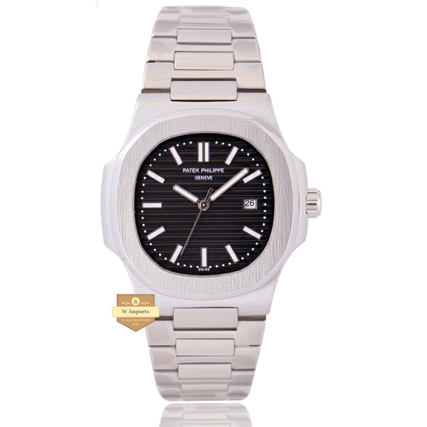 NEW LATEST COLLECTION  SILVER WITH BLACK DAIL CHAIN WATCH