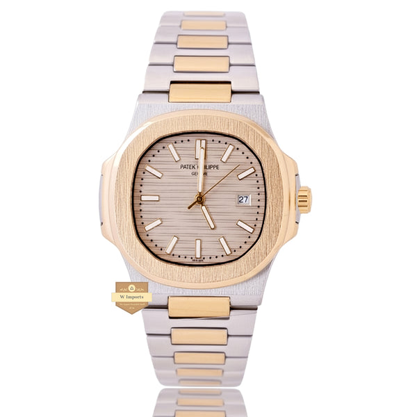 NEW LATEST COLLECTION  TWO TONE GOLDEN WITH GREY DAIL CHAIN WATCH