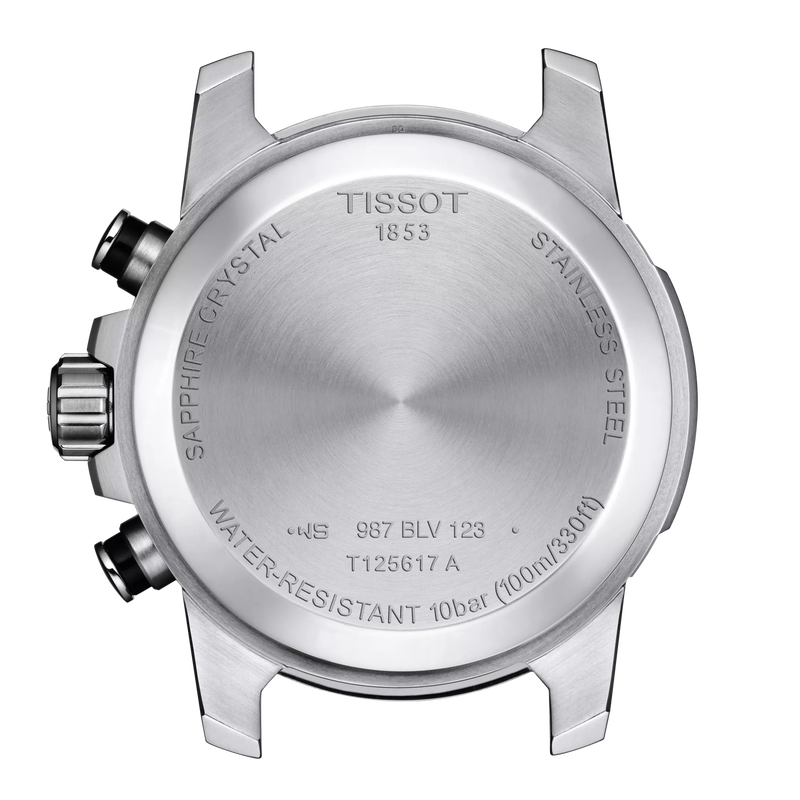 TISSOT Men’s Swiss Made Quartz Brown Leather Strap Black Dial 45mm Watch T125.617.16.051.01