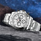 PAGANI DESIGN MEN'S DAYTONA CHRONOGRAPH SILVER STAINLESS STEEL WHITE DAIL JAPANES QUARTZ SKU-PD1727