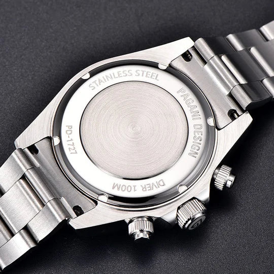 PAGANI DESIGN MEN'S DAYTONA CHRONOGRAPH SILVER STAINLESS STEEL WHITE DAIL JAPANES QUARTZ SKU-PD1727