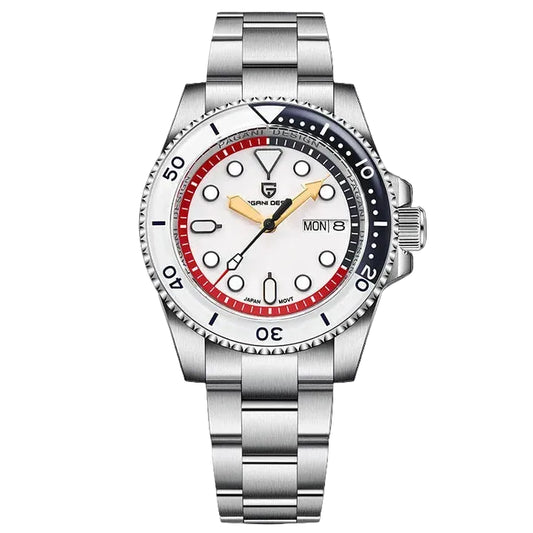 PAGANI DESIGN MEN'S WATCH STAINLESS STEEL CHAIN AUTOMATIC WHITE DAIL WATCH SKU-PD-1726