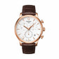 TISSOT Men’s Quartz Swiss Made Brown Leather Strap White Dial 42mm Watch T063.617.36.037.00