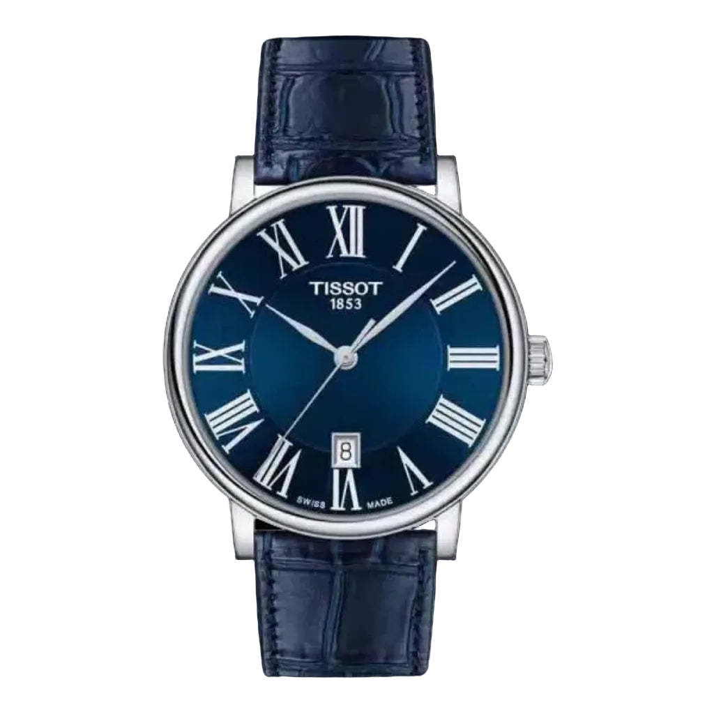 TISSOT Men’s Quartz Swiss Made Leather Strap Blue Dial 40mm Watch T122.410.16.043.00