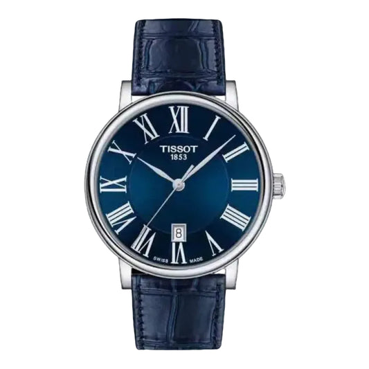 TISSOT Men’s Quartz Swiss Made Leather Strap Blue Dial 40mm Watch T122.410.16.043.00