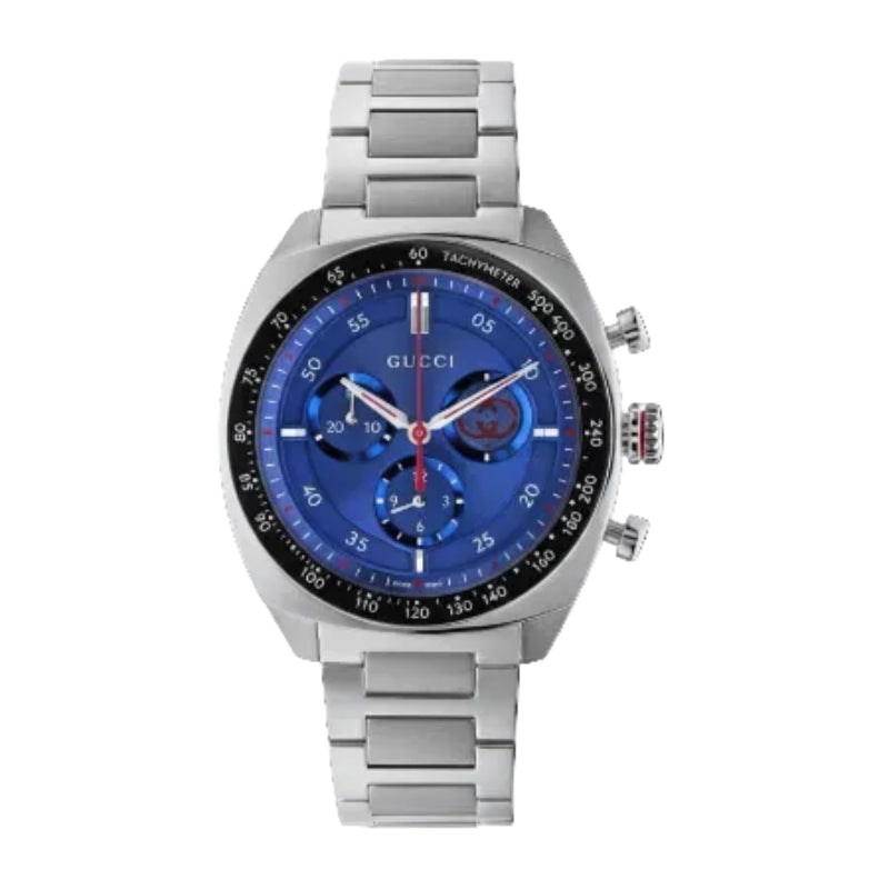 Gucci Men’s Swiss Made Quartz Stainless Steel Blue Dial 41mm Watch YA142317