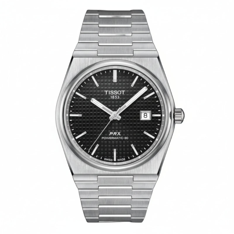 TISSOT PRX Men’s Swiss Made Powermatic Silver Stainless Steel Black Dial 40mm Watch T137.407.11.051.00