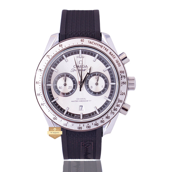 NEW LATEST CHRONOGRAPH COLLECTION SILVER WITH WHITE DIAL & SILICON STRAP WATCH