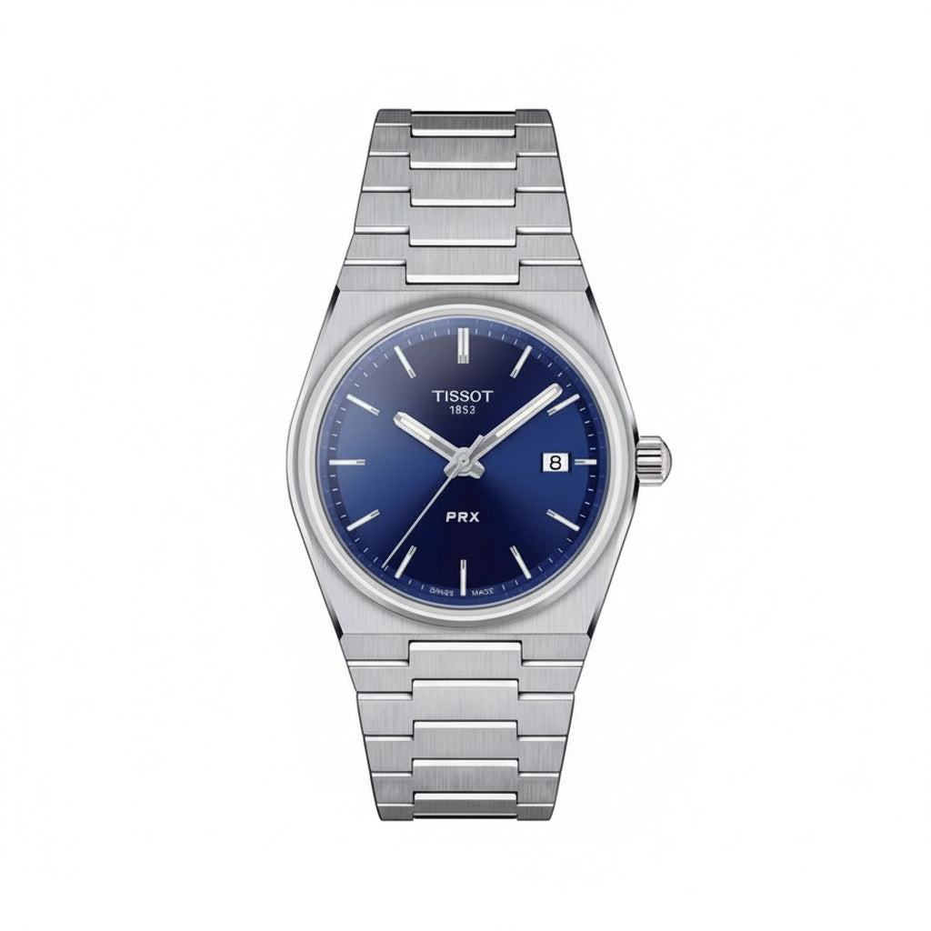 TISSOT PRX Unisex Quartz Swiss Made Silver Stainless Steel Blue Dial 35mm Watch T137.210.11.041.00