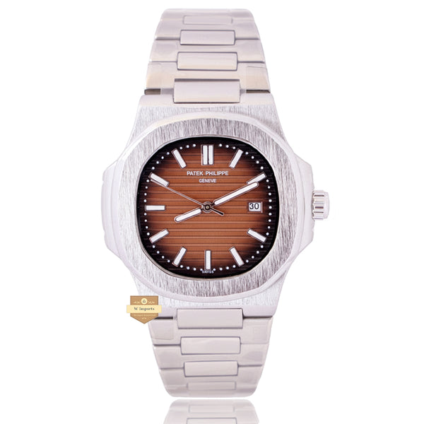 NEW LATEST COLLECTION  SILVER WITH BROWN DAIL CHAIN WATCH