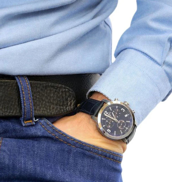 TISSOT Men’s Quartz Swiss Made Blue Leather Strap Blue Dial 42mm Watch T055.417.16.047.00