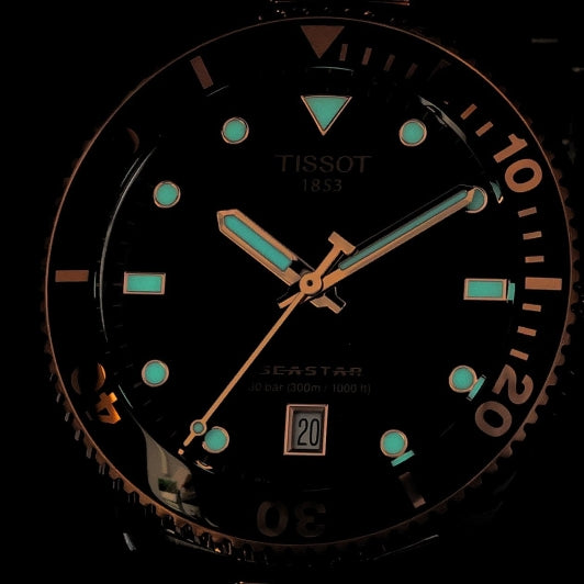 TISSOT Seastar Men’s Quartz Swiss Made Two-Tone Stainless Steel Black Dial 40mm Watch T120.410.22.051.01