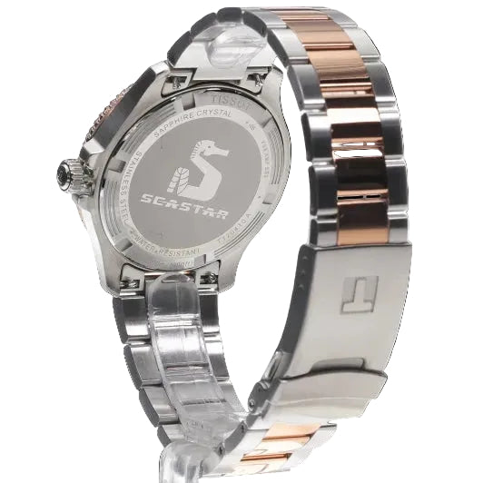 TISSOT Seastar Men’s Quartz Swiss Made Two-Tone Stainless Steel Black Dial 40mm Watch T120.410.22.051.01