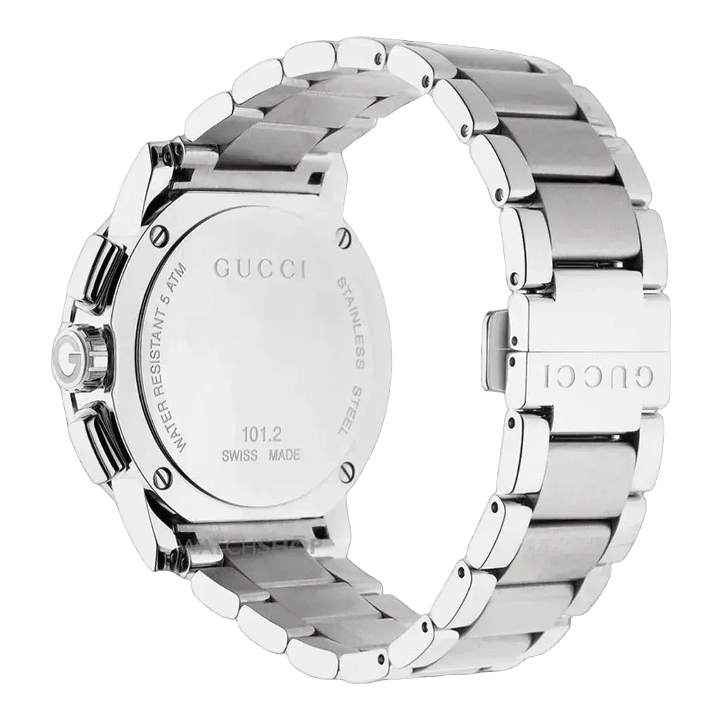 Gucci Men’s Swiss Made Quartz Stainless Steel Silver Dial 44mm Watch YA101204
