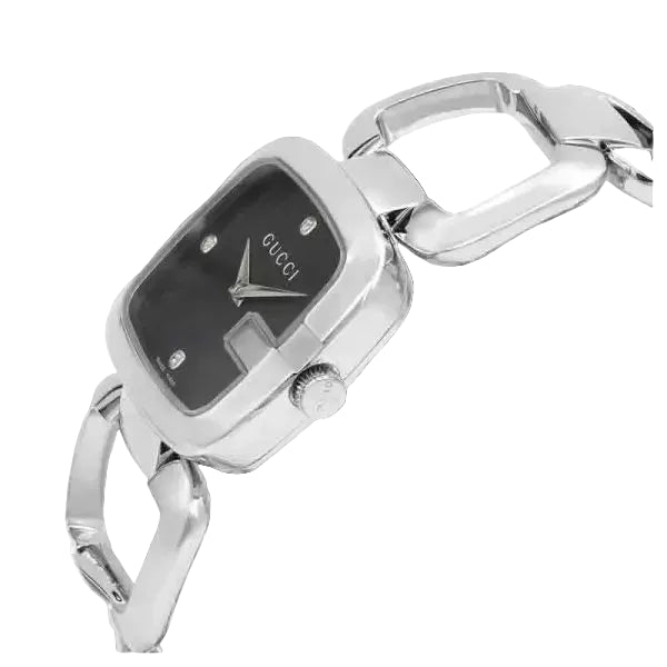 Gucci Women’s Swiss Made Quartz Stainless Steel Black Dial 32mm Watch YA125406