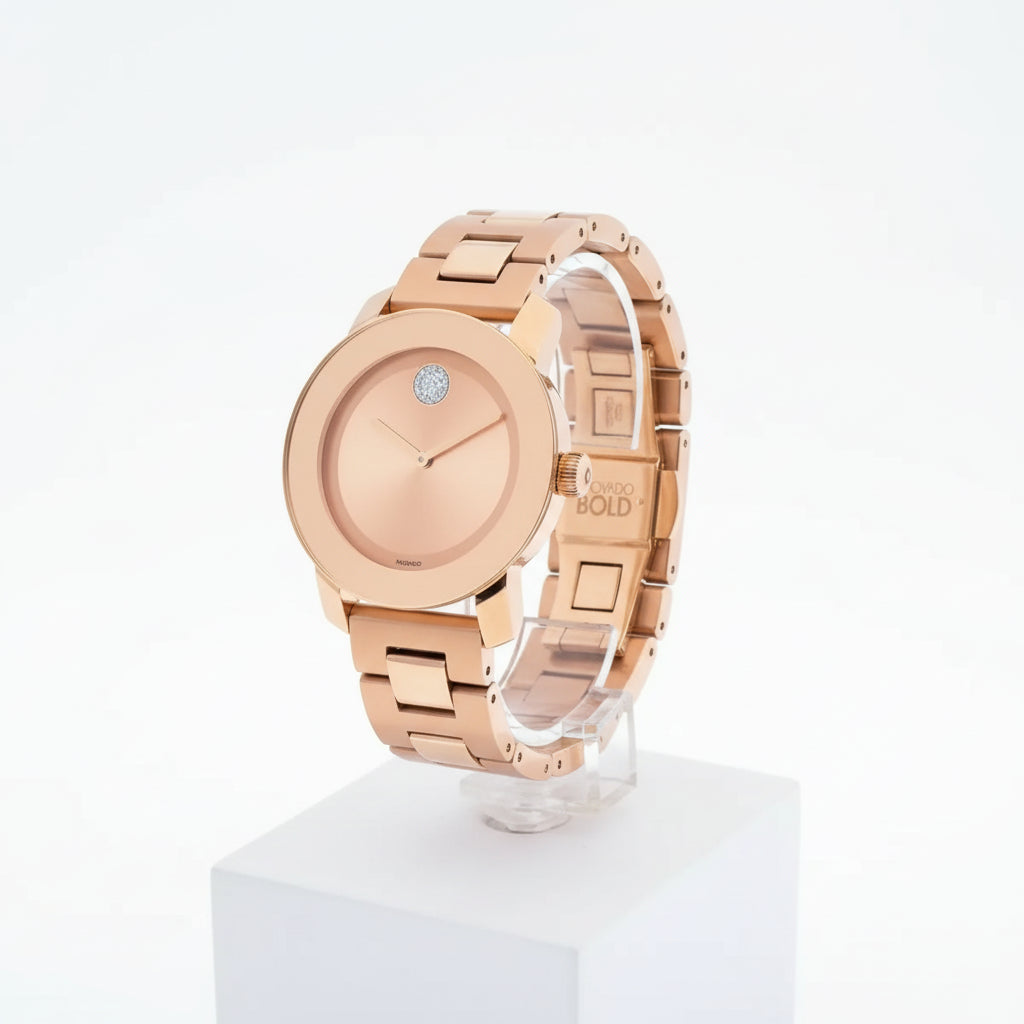 Movado Women’s Swiss Made Quartz Rose Gold Stainless Steel Rose Gold Dial 36mm Watch 3600086
