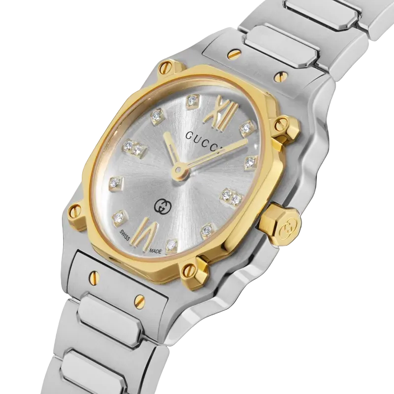 Gucci Women’s Quartz Swiss Made Silver Stainless Steel Silver Dial 24mm Watch YA166503