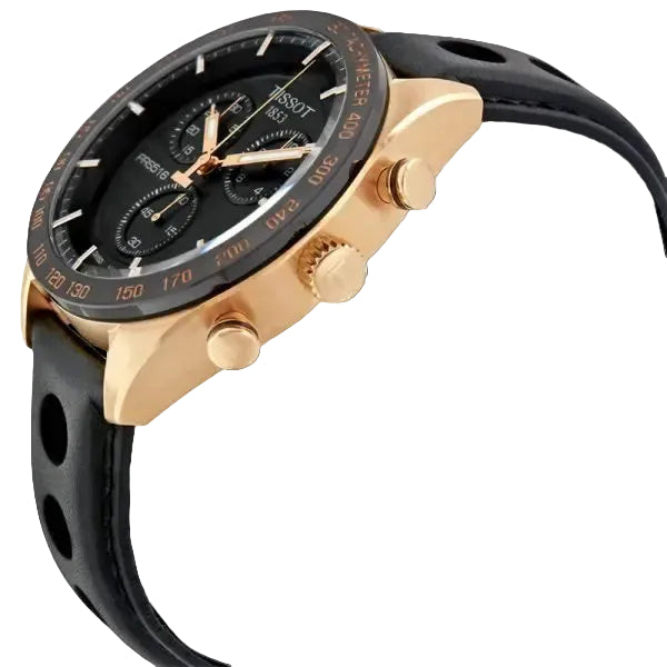 TISSOT Men’s Quartz Swiss Made Black Leather Strap Black Dial 42mm Watch T100.417.36.051.00