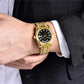 PAGANI DESIGN MEN'S DAYNDATE GOLDEN PRESIDENT AUTOMATIC BUGET STONED BLACK DAIL 36MM CHAIN WATCH SKU-PD1752