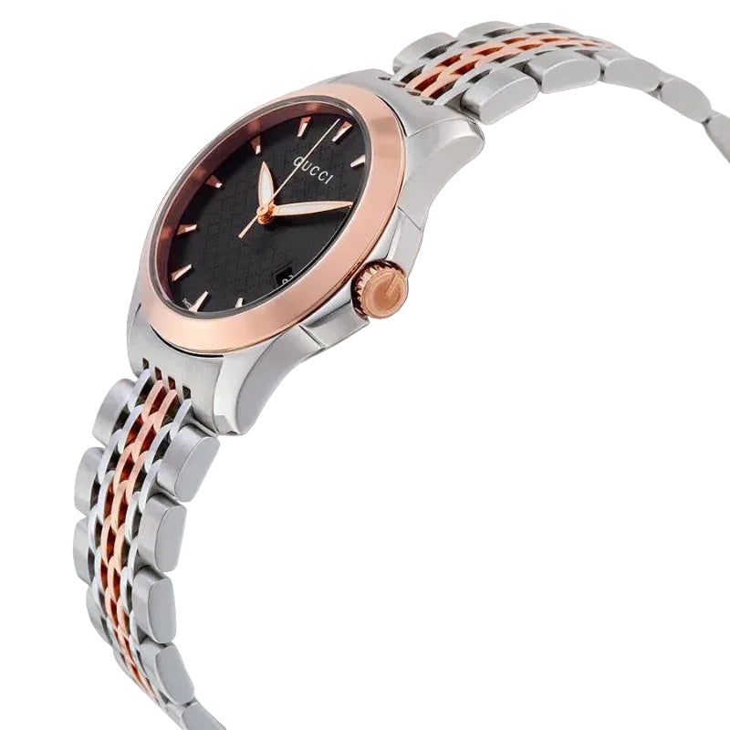 Gucci Women’s Swiss Made Quartz Stainless Steel Black Dial 27mm Watch YA126512