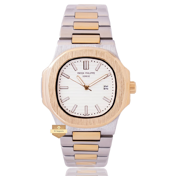 NEW LATEST COLLECTION  TWO TONE YELLOW GOLD WITH WHITE DAIL CHAIN WATCH