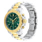 Movado Men's Swiss Quartz Chronograph Two Tone Gold Stainless Steel Olive Green Dail 42mm Chain Watch  2600181