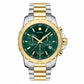 Movado Men's Swiss Quartz Chronograph Two Tone Gold Stainless Steel Olive Green Dail 42mm Chain Watch  2600181