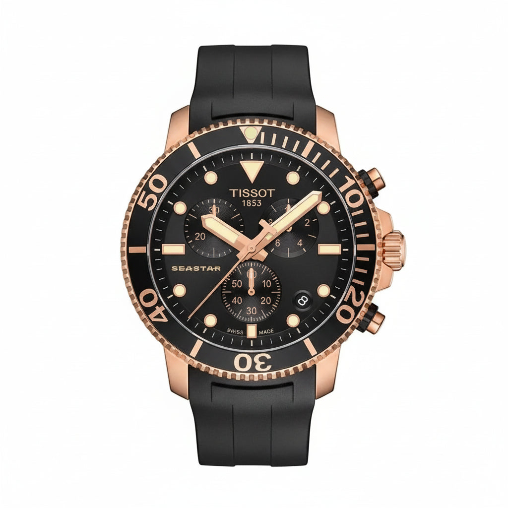 TISSOT Men’s Quartz Black Silicone Strap Black Dial 45mm Watch T120.417.37.051.00
