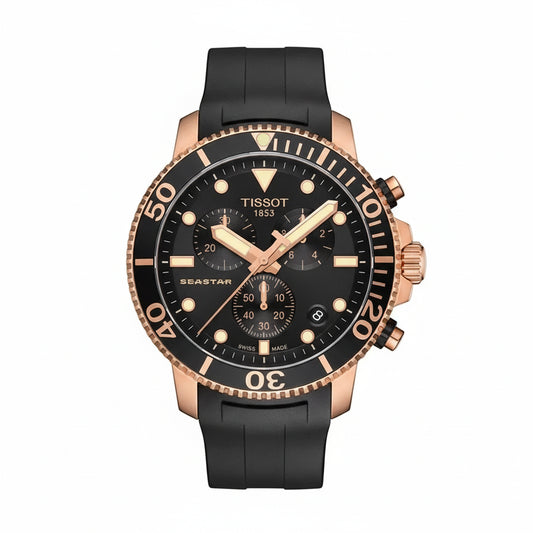 TISSOT Men’s Quartz Black Silicone Strap Black Dial 45mm Watch T120.417.37.051.00