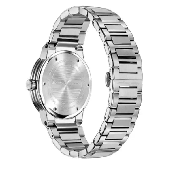 Ferragamo Men’s Swiss Made Quartz Silver Stainless Steel Blue Dial 44mm Watch SFHY02923
